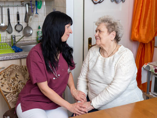 Nurse with senior citizen