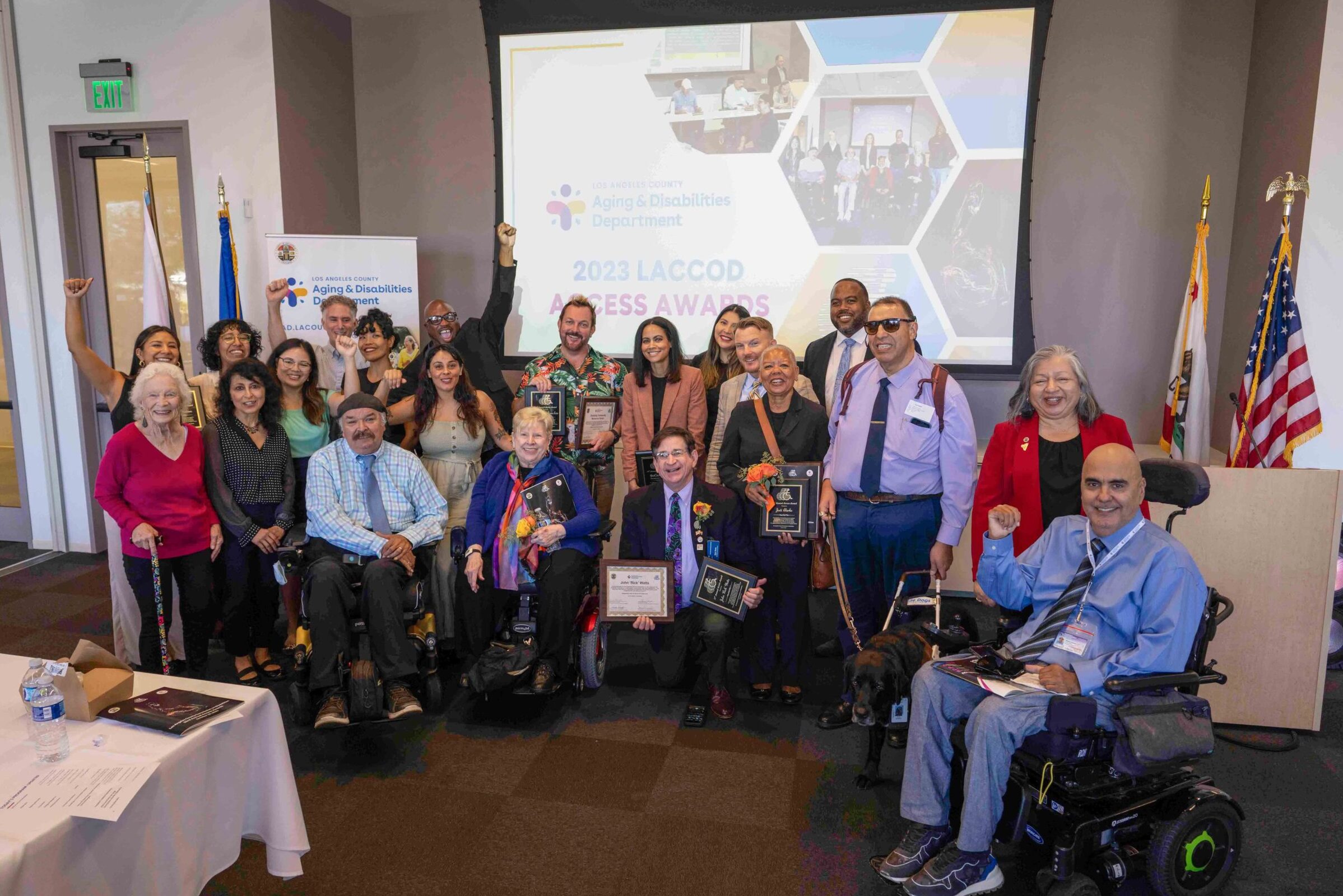The Los Angeles County Commission on Disabilities Commissioners with the 33rd Award Recipients.
